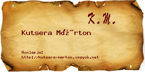 Kutsera Márton névjegykártya
