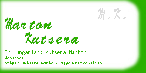marton kutsera business card