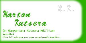 marton kutsera business card